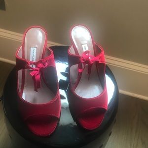 Tabitha Simmons red velvet heels